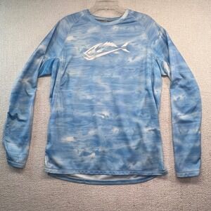 Field & Stream Men's M Blue Water Camo‎ Long Sleeve Performance Fishing Shirt